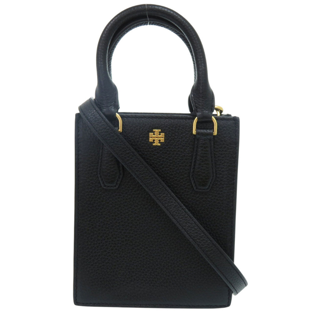 Tory Burch 2-Way Mini 138274 Leather Black Handbag Shoulder Bag 1442